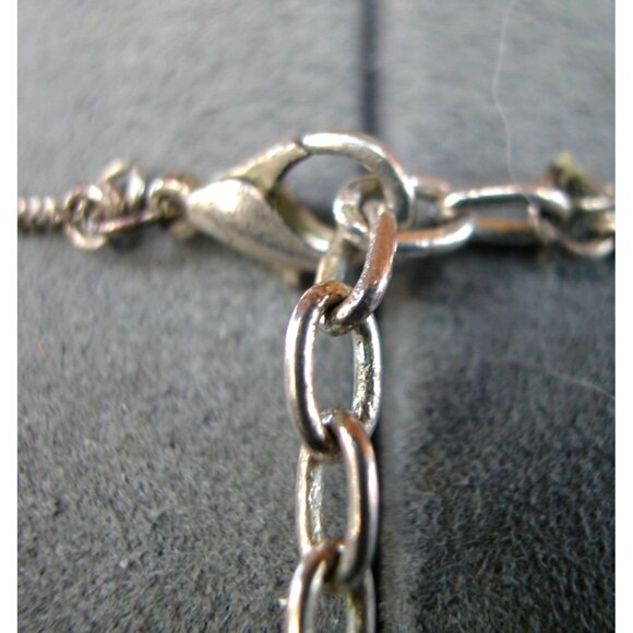 Black Multi-Strand Necklace With Faceted Beads Floral Accents & Silver-Tone Chai - Picture 4 of 4